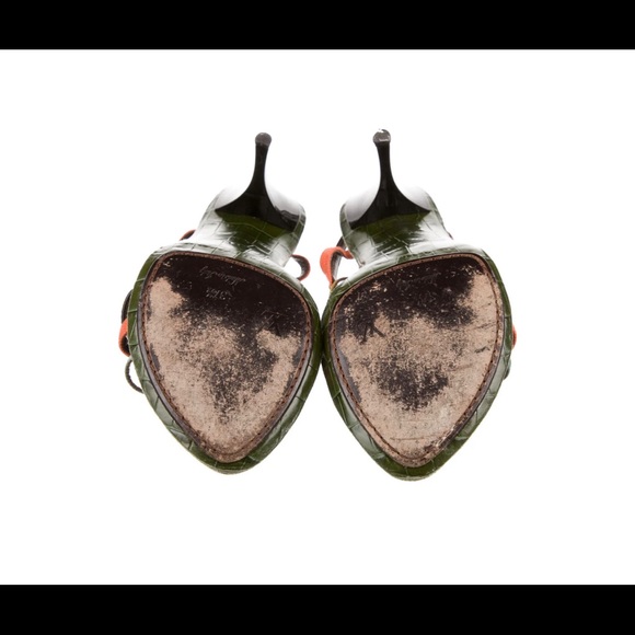 Louis Vuitton Leather Colorblock Pattern Slingback Sandals - Picture 5 of 5